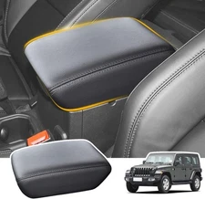 For 2018-24 Jeep Wrangler JL JLU PU Leather Center Console Armrest Lid Box Cover