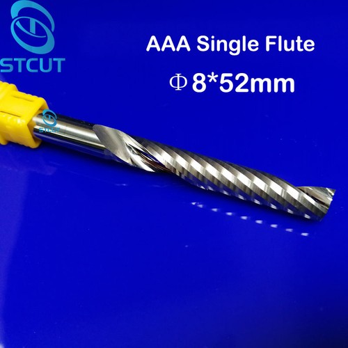 2 pezzi AAA HQ 8 * 52 MM punta per flauto lunga singola fresa fine metallo duro CNC punta da taglio acrilica - Foto 1 di 2