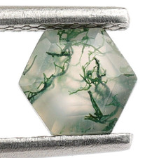 Natural Moss Agate Faceted Hexagon 5X5mm Worry Gemstone Birthday Gift 0.70 Ct.