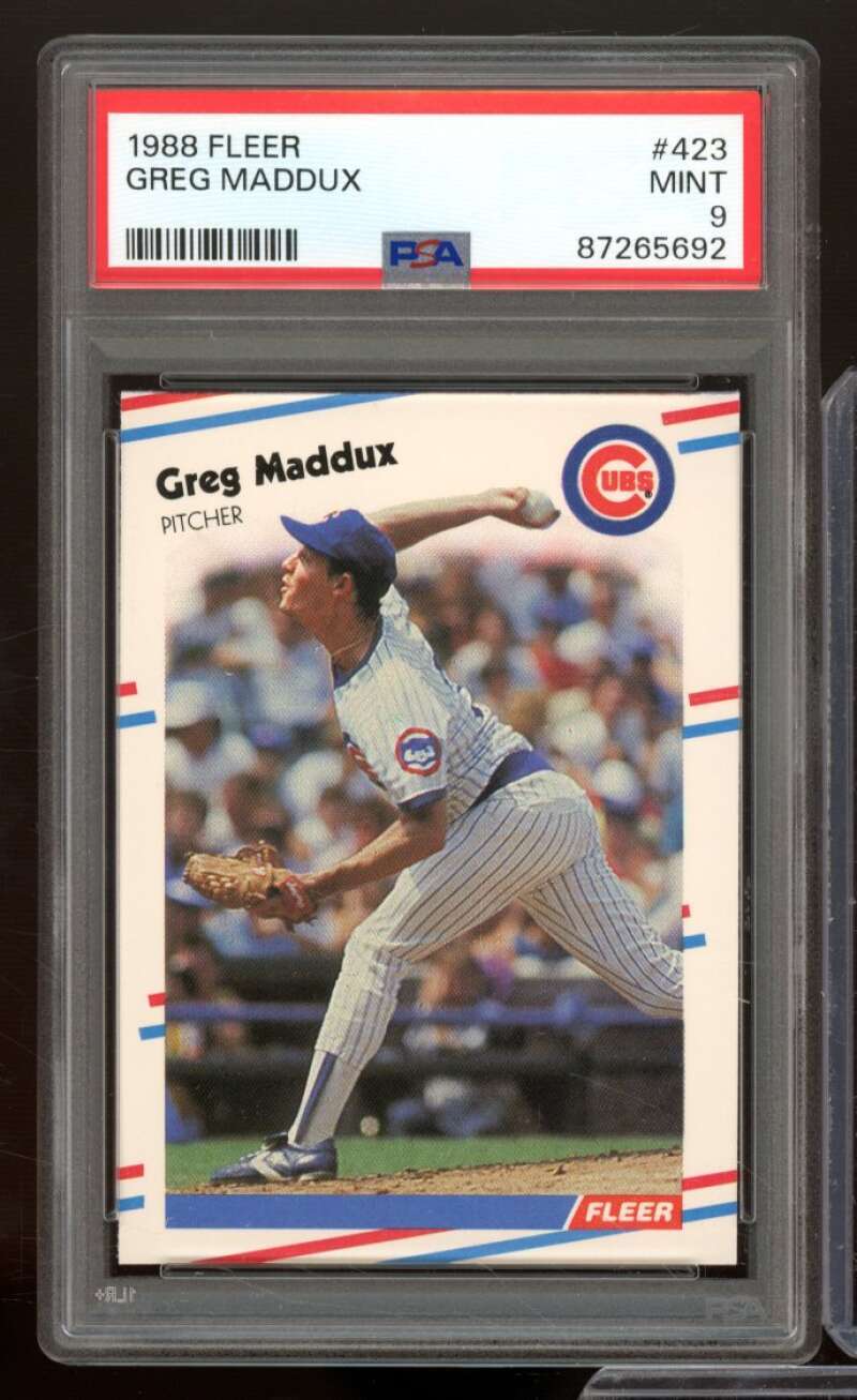 Greg Maddux Card 1988 Fleer #423 PSA 9