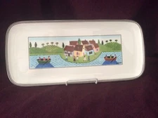 Villeroy & Boch Naif Tray Plate Boaters Lake Sandwich Serving Platter EUC