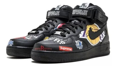 Size 11.5 - Supreme x NBA x Nike Air Force 1 07 Mid Black for sale