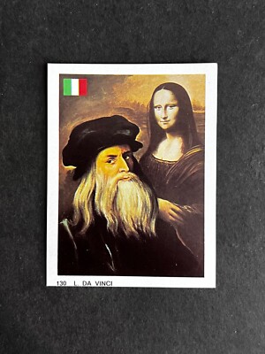 1968 Leonardo da Vinci Card #130 Vintage Famous Geniuses Ediversa Quel