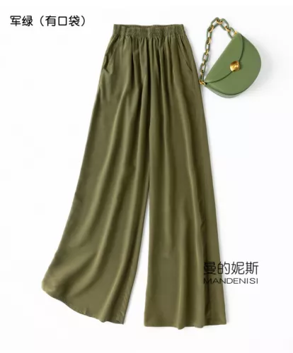 Damen 100 % Seide Maulbeere weites Bein Hose Abend Komfort Palazzo lose Hose - Bild 36 von 39