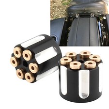2PC Blk White Rear Seat Bolt Fender Screw Nut For Harley Electra Glide Fat Boy