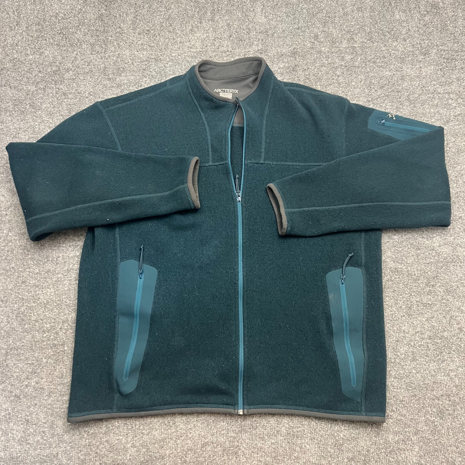 Arc'Teryx Giacca Uomo XL Teal Covert Cardigan Full Zip Maglione Pile