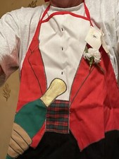 Mens 1990  s Novelty Apron - OSFA- New W/minor Soiling