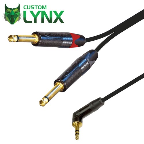 Neutrik 3.5mm TRS Stereo Angled Jack to 2 x 6.35mm Jacks Cables. Pro Audio Leads eBay