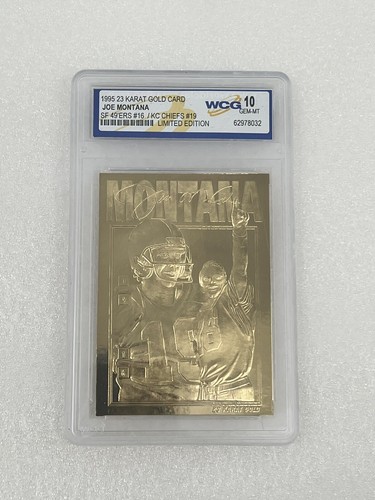 3 Ct Lot 1995 JOE MONTANA 23 KT GOLD CARD 49'ERS CHIEFS WCG 10 GEM MINT LIMITED - Picture 2 of 3