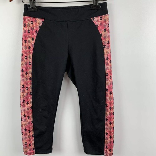 Pantalones de yoga elásticos para mujer BP Nordstrom talla mediana recortados negros rosa - Imagen 2 de 6