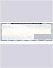 2000 Blank Check paper "High Security" - Check in Middle - Dark Blue Art Deco