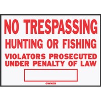 Hy-ko Ss-5 Aluminum No Trespassing Sign 10 X 14 on sale Hy-ko Ss-5 Aluminum No Trespassing Sign 10 X 14 on sale