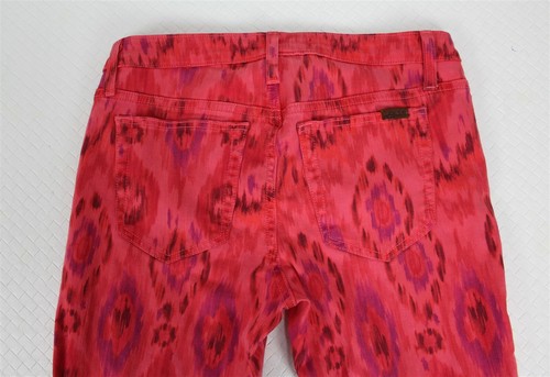 NEW Joe's Jeans Women's 29 High Water Pant Geranium Red Aztec Print Skinny Ankle - Picture 8 of 10