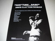 DAVID CLAYTON THOMAS says ANYTIME...BABE original 1974 Promo Poster Ad 