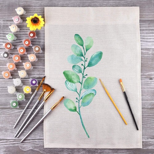 PLULON 8 Pezzi Bandiere di Tela Vuote, Bandiere da Giardino Vuote 12 Pollici x 18 Pollici Burlap Gar... - Foto 4 di 6