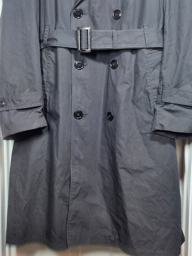 Vtg DSCP American Apparel Mens 44S All Weather Army Trench Coat Black Shade 385 - Picture 7 of 12