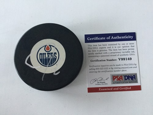 Carre de hockey dédicacée signée Jordan Eberle Oilers d'Edmonton ADN PSA COA b - Photo 1 sur 3