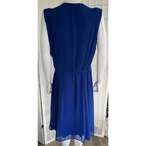 Roz & Ali Women’s Royal Blue Dress Sleeveless Buttoned Pleated on Top Size 20 - Picture 2 of 8