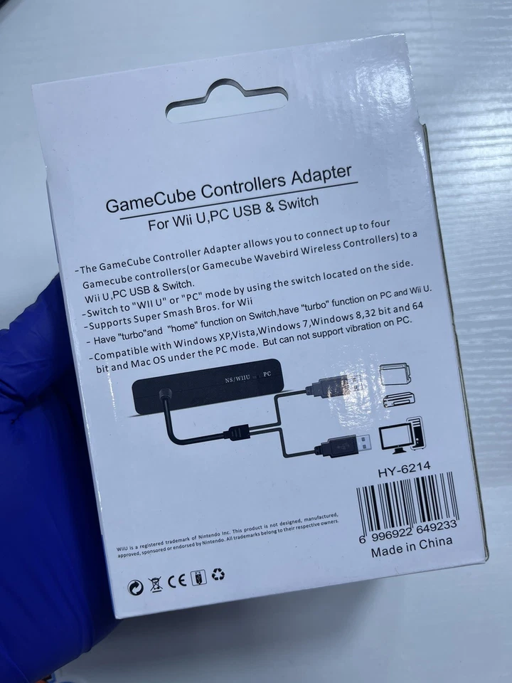 4 Port GameCube Controller Adapter for Nintendo Switch Wii U PC Super Smash Bros - Image 3 of 3