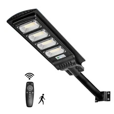 Solar Street Light LED Motion Sensor Lamp Commercial Dusk To Dawn Road Lamp+Pole