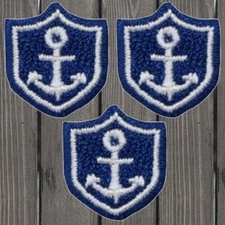 Anchor Embroidered Patch — 3-Pack — Iron On