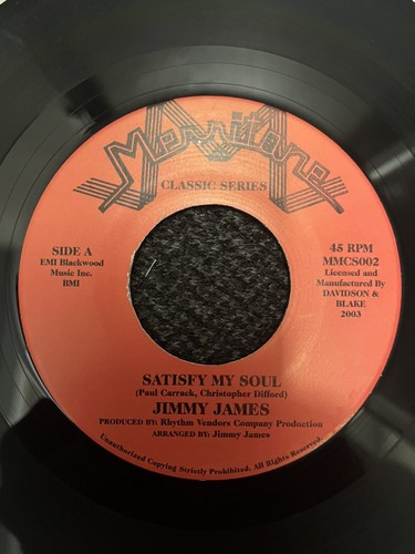 Jimmy James “Satisfy My Soul” 45 on MERRITONE Classic…Soul/ Funk, Reggae in NM
