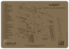 For Smith & Wesson M&P  Premium Armorers Gun Cleaning Mat Cerus Gear FDE