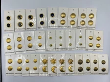 Vtg. JHB International Lot Of 62 GORGEOUS Shank Buttons: 7/8” 3/4” 5/8”