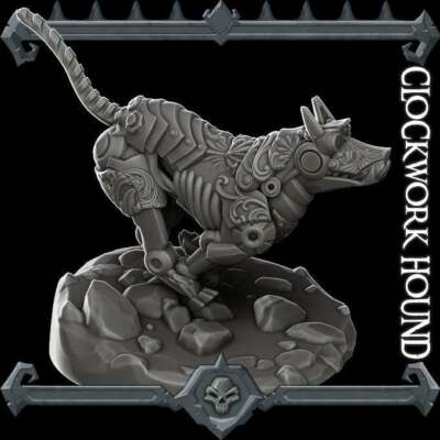 Clockwork Hound - Wargaming Miniatures Monster Rocket Pig Games D&D, DnD