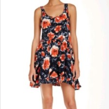 Anthropologie Elodie size M black floral BOHO sleeveless lined ruffle dress