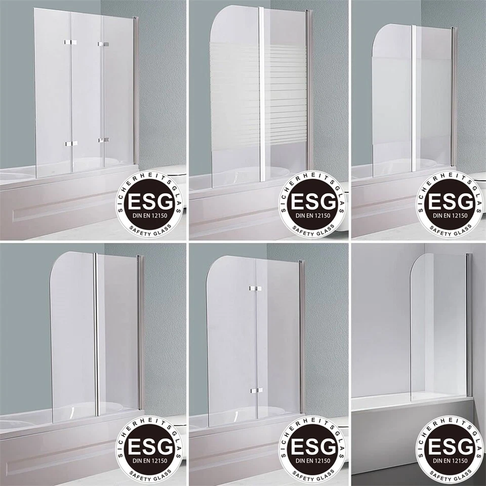 Duschabtrennung Glas Duschkabine Badewannenaufsatz Badewannenfaltwand 🛁
