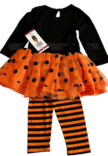 Counting Daisies Halloween Dress Leggings Cat Pumpkin Tutu Polka Dot 18 Mos NWT - Picture 10 of 11