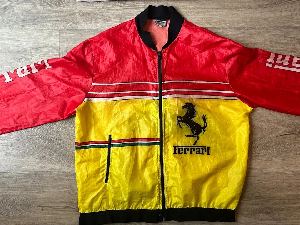 Vintage 1970s Italstyle Ferrari Windbreaker Jacket Size 52 Horse Car Racing USED - Image 2 of 4