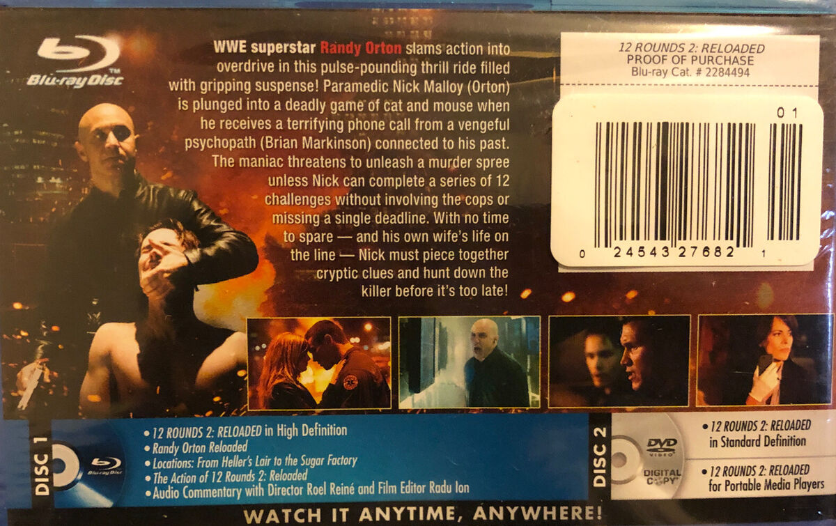 12 Rounds 2: Reloaded Blu-ray & DVD 2-Disc Set action movie Randy Orton  NEW! 24543844945