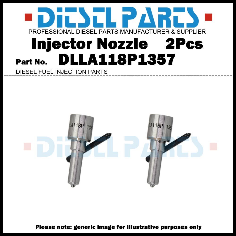 2x Injector Nozzle DLLA118P1357 for Komatsu Cummins QSL 8.9L