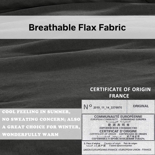 100% French Linen Pillow Shams Basic Style - Pack of 2 - Washed Solid Color - Picture 3 of 12
