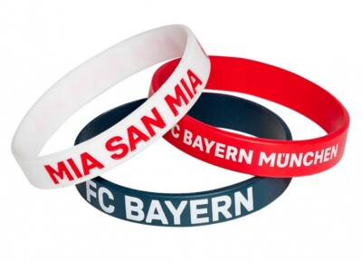 FC Bayern München Silikon Armband 3er Set rot-blau-weiß Band wristband FCB