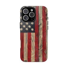 Phone Ink - Case for iPhone/Galaxy/Pixel - American USA Wood Flag