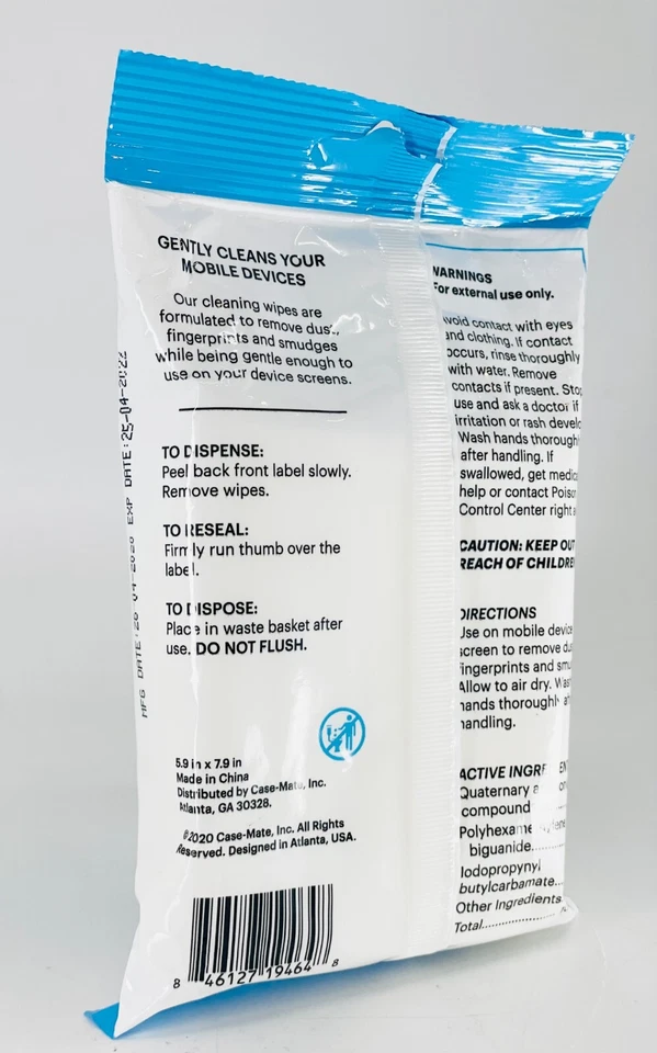 Toallitas de limpieza de pantalla LCD para lentes de cámara de teléfono - 20 toallitas húmedas Foto 3 de 3