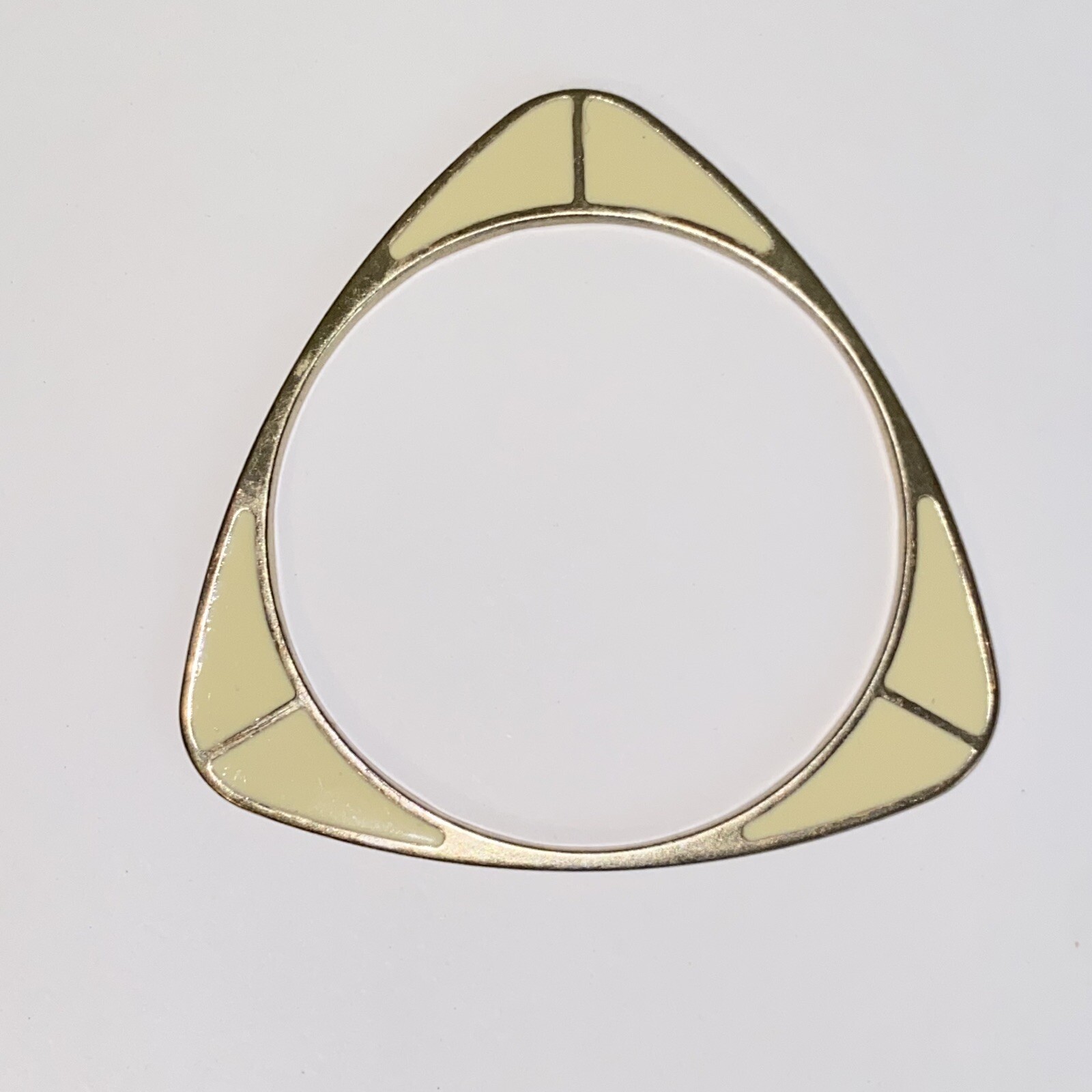 Vintage Triangular Gold Tone Bangle Bracelet with… - image 6