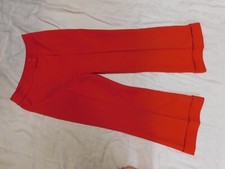 Vintage Red Cuffed Pants High Rise 29" Waist 1970's  