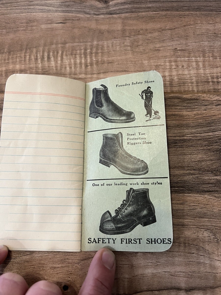 Vintage 1940's Safety First Shoes Company Boots Old Advertising