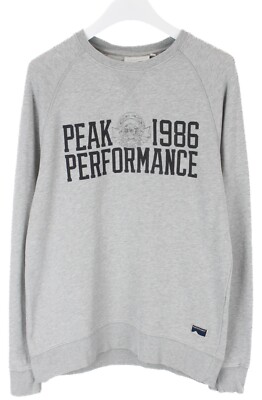 PEAK PERFORMANCE Lite C Sweatshirt Herren M (MEDIUM) Mischung Rundhals Logo Grau