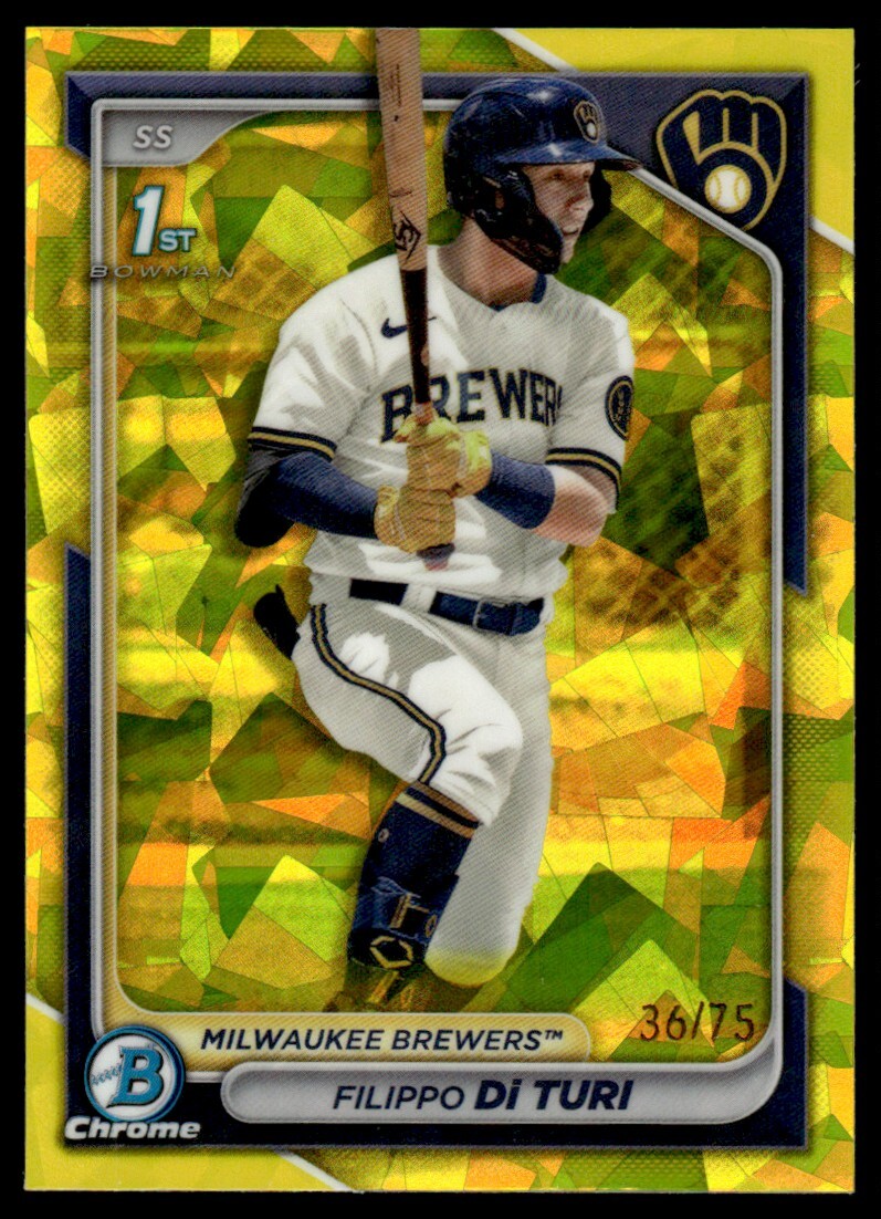 2024 1st Bowman Chrome Sapphire Yellow Filippo Di Turi #BCP-101 /75 Milwaukee