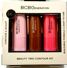 BCBG Contour & Sculpt Stick Makeup Kit - Trio of Blush, Highlighter, and Bronzer