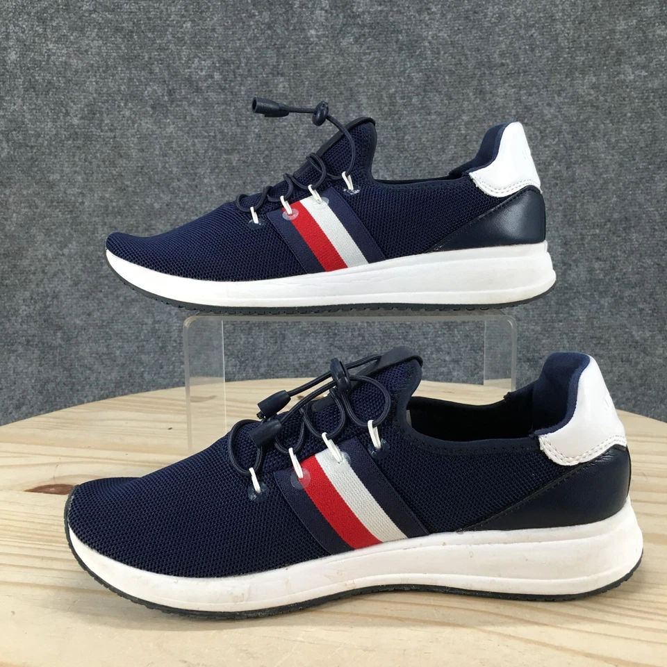 Tommy Hilfiger Zapatos Mujer 8.5 M Rhena Informales Tenis Azul Malla Con Cordones Bajos Foto 2 de 4