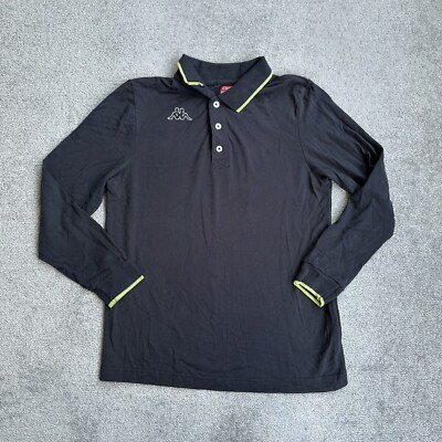 KAPPA Herren Poloshirt Polohemd Small Polo Logo Classic Retro 26318 Schwarz