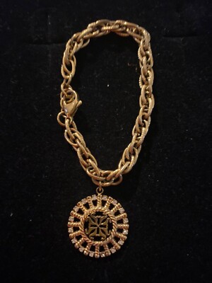 Vintage Rustic Cuff chain link bracelet with Rustic Cuff charm