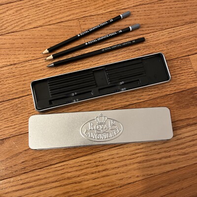 Royal Langnickel Tin 3 Graphite Pencil Set (HB, 6B, 2B) in Metal Case