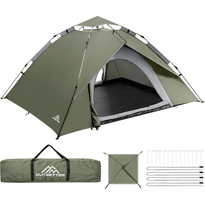 Instant Pop Up Camping Zelt Wandern Wasserdicht Kuppel Festival 4 Jahreszeiten 3-4 Personen